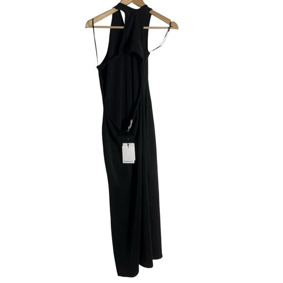 Hansen & Gretel Suvari Black One Shoulder Cut Out Jersey Midi Dress Size Large - Picture 9 of 13